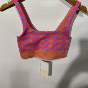 Fabletics Pink and Orange Intimates Bra with Supportive Design